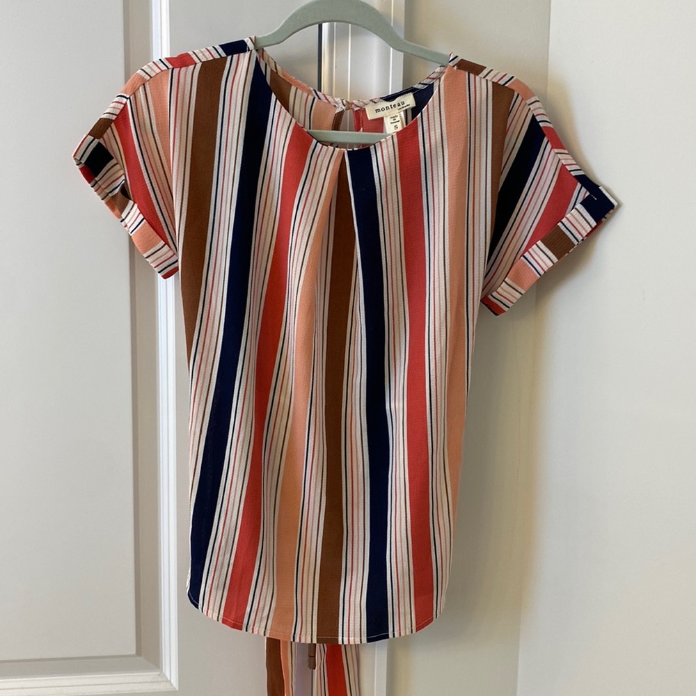 Striped polyester blouse